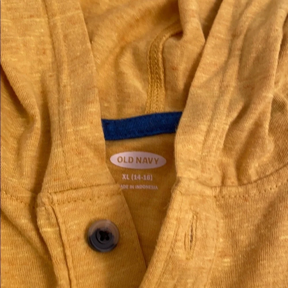 Old navy color block yellow blue hooded t-shirt